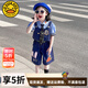 G.DUCKKIDS兔子警官兒童衣服瘋狂動(dòng)物城服裝朱迪cos女童套裝夏季工裝三件套 三件套送領(lǐng)帶 130 （建議身高120cm 8-9歲）cm