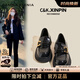 CAMILA KSENIA小皮鞋女2025新款夏季一腳蹬英倫風平底百搭休閑樂福鞋子厚底 黑色 36