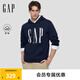 Gap男女裝2025秋季新款logo印花抓絨寬松套頭連帽衫衛(wèi)衣786923 海軍藍(lán) XL (180/100A) 亞洲尺碼