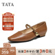 他她（TATA）午后莊園2025秋季商場(chǎng)同款女法式氣質(zhì)瑪麗珍鞋新款YRU01CQ5 棕色 36