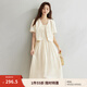 茵曼（INMAN）中式國風(fēng)兩件套女裝開衫吊帶連衣裙2025夏季新品文藝復(fù)古提花裙子 田園杏 M