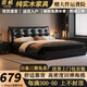 弈帆皮床 雙人床1.8米2米意式極簡約現(xiàn)代主臥大床1.5軟包輕奢席夢思床 大黑熊單床 1800*2000mm