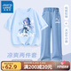 真維斯女童套裝夏裝敖丙兒童服裝哪吒純棉短袖t恤牛仔防蚊褲子時(shí)髦童裝 【純棉短袖+天絲直筒防蚊褲】05 130 【推薦體重45-56斤】