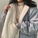 艾方鳥(niǎo)（AIFANGNIAO）冬天外套女羊羔毛棉服大碼雙面穿棉衣冬季加厚加絨棒球服 藍色 XL 建議125-150斤