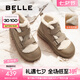 百麗（Belle）時尚戶外雪地靴女商場同款保暖加絨短靴D1S1DDM4 卡其色 37 (235mm)