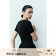 H&M女裝正肩女T恤夏季時尚復古修身辣妹方領上衣1171543 黑色 S 160/88