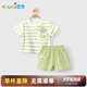 優(yōu)奇寶寶短袖短褲夏季套裝嬰兒衣服分體兩件套兒童半袖褲子夏裝外出服