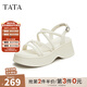 他她（TATA）綁帶厚底涼鞋女簡(jiǎn)約休閑運動(dòng)百搭涼鞋秋新款DWFT1BL4 米白（涼鞋款） 37