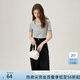 范思藍(lán)恩范思藍(lán)恩紅色旺中女基礎(chǔ)正肩短袖t恤夏季2024新款方領(lǐng)上衣12797 花灰色-U領(lǐng) M