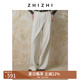致知重磅新品| 雙聲子 通勤闊腿褲女25春季新款百搭仿醋酸休閑垂感褲 玉石白色 M