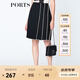 PORTS寶姿  新品商場(chǎng)同款女裝百搭撞色壓褶半身裙LN8S008KWB008 黑色 XS (2)