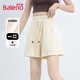 班尼路短褲夏季女裝新款寬松運動(dòng)三分褲小個(gè)子女生透氣休閑褲子1.3 杏#純色 M