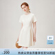 范思藍恩氣質(zhì)通勤短袖收腰連衣裙女短裙2024夏新款法式溫柔18007 米色 S