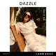 DAZZLE地素 邱天同款  連衣裙2024年早秋女裝毛邊肌理感蛋糕 白色 M