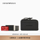 EMPORIO ARMANI/阿瑪尼官方旗艦【禮物】男士牛皮革荔枝紋拉鏈壓花腰帶卡包套裝 80001-黑色