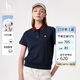 哈吉斯（HAZZYS）女裝25夏撞色短袖POLO衫ASTSE0CBX06 藏青色NV XL(170/92A42)