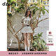 DZZIT地素半身裙2025夏季新款米白色拼接腰頭蕾絲蛋糕裙3J2S2239B 米白色 XS