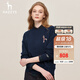 哈吉斯（HAZZYS）女裝 春秋季拼色LOGO休閑圓領(lǐng)活力衛(wèi)衣ABTSE0BCF03 藏青色NV M (160/84A 38)