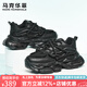 馬克華菲男鞋老爹鞋男2025春夏新款網(wǎng)面透氣男士運(yùn)動鞋厚底氣墊增高休閑鞋 黑色 跟高6.4cm 41 標(biāo)準(zhǔn)運(yùn)動鞋尺碼