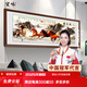 望詠新中式客廳裝飾畫(huà)國畫(huà)山水畫(huà)沙發(fā)背景墻壁畫(huà)辦公室字畫(huà)掛畫(huà)靠山圖 八駿圖 88*208【有機玻璃+紅木色實(shí)木】