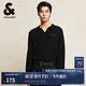 杰克·瓊斯（JACK&JONES）男裝秋冬新款時(shí)尚潮流百搭羊毛衫套頭毛衣靜奢風(fēng)POLO領(lǐng)針織衫男 E40 黑色 XL 185