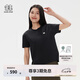 KOLON SPORT/可隆T恤 女子戶外運動圓領(lǐng)接觸涼感下擺開叉短袖上衣 LKRT5MT578-BK 黑色 L 170/92A
