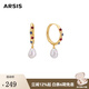 Arsis純真年代油畫復古耳圈女原創(chuàng)時尚簡約耳環(huán)耳飾送女友禮物 油畫復古耳圈