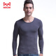 貓人秋衣男單件上衣莫代爾薄款修身長(cháng)袖基礎打底圓領(lǐng)保暖內衣秋冬襯衣 深灰色 175(XL)