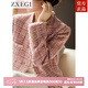 ZXEGI春秋小香風(fēng)短外套女時(shí)尚瑞麗晶粉色粗花秋新款高品質(zhì)女士外套上衣 外套 S