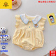 G.DUCKKIDS品牌正品夏季嬰兒薄款衣服百分百純棉寶寶衣服包屁衣超可愛公主爬 官方旗艦黃色小公主 73 均碼