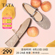 他她（TATA）法式氣質(zhì)透氣涼鞋女鞋平底網(wǎng)面單鞋2025夏季新款 粉杏 37