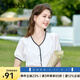 百圖betu女裝夏季新款針織衫撞色設(shè)計(jì)感荷葉甜美針織衫女2307D03 白色 S