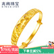 兆亮黃金手鐲女金手鐲實(shí)心足金鐲子雀羽推拉活口設計送長(cháng)輩生日禮物 42.76克寬約11mm