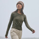 BEIN SPACE秋季新品16.5微米美麗諾羊毛一體織上衣女長(cháng)袖J007 鼠尾草綠 L