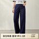 纖莉秀【復古百搭香蕉褲顯瘦結構線(xiàn)牛仔褲】大碼女裝胖mm夏裝新款2898 深藍色 2XL
