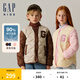Gap【大小童同款】男女童小立領波浪絎線羽絨服641840 卡其色 641840 100 cm(2-3歲) 亞洲尺碼