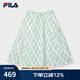 FILA 斐樂(lè)官方女士梭織裙2025夏新款時(shí)尚休閑方塊印花半身裙傘裙 皓日白-WT M 165/66A/M
