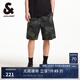 杰克·瓊斯（JACK&JONES）男裝25年短褲男士夏季外穿潮流寬松五分褲沙灘短褲迷彩工裝大褲衩 E11卡其色 M (175)