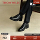 THOM WILLS內增高皮鞋男真皮柔軟厚底休閑男鞋透氣商務正裝德比鞋 黑色D641 41 /7.5碼