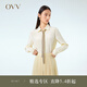 OVV【愛情而已同款】2023春夏新款女裝30MM重縐真絲隨附飄帶經(jīng)典襯衫 淺黃（凈色）01 M