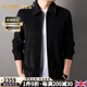 NOSSKISS奢侈高檔品牌男裝燈芯絨夾克男2025春秋季翻領(lǐng)商務(wù)休閑通勤外套男 黑色 L 175