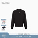 Calvin Klein Jeans秋季男士休閑通勤撞色字母疊印純棉圓領(lǐng)衛衣J323376 BEH-黑色 L
