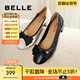 百麗（Belle）媽媽鞋高跟單鞋女商場(chǎng)同真皮淺口單鞋B5T1DCQ4 黑色 38 (240mm)