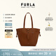 芙拉（FURLA）NET女士牛皮中號經(jīng)典菜籃子休閑時(shí)尚上班族通勤手提托特包高級感 棕色