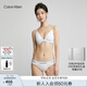 Calvin Klein內衣【明星同款摩登引力帶】女士ck無(wú)鋼圈可拆墊三角文胸QF5650 100-月光白 M