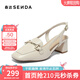 森達女鞋包頭涼鞋女夏季新款商場(chǎng)同款馬銜扣粗跟涼鞋SZF01BH4 米白 38