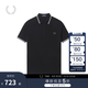 Fred Perry男士POLO衫2025夏季商務(wù)短袖重磅麥穗多彩T恤M3600 W54/黑色 M