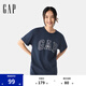 Gap男女裝2025春季新款純棉字母印花logo短袖T恤上衣美版797924 藏藍(lán)色 M 美碼 L亞洲碼180/96A