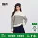 森馬（Semir）森柔|地理系列毛衣女冬季半高領刺繡條紋衫101724107022