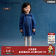 Teenie Weenie Kids小熊童裝25年新款女寶寶時(shí)尚娃娃領(lǐng)牛仔連衣裙 淺藍色 90 cm